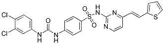 (E)-4-(3-(3,4-DICHLOROPHENYL)UREIDO)-N-(4-(2-(THIOPHEN-2-YL)VINYL)PYRIMIDIN-2-YL)BENZENESULFONAMIDE 结构式