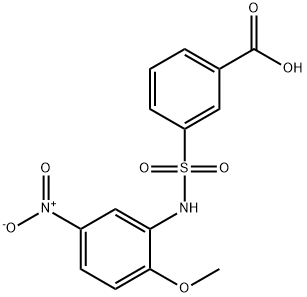 3-(2-METHOXY-5-NITRO-PHENYLSULFAMOYL)-BENZOIC ACID 结构式