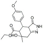 ETHYL 6-HYDROXY-4-(4-METHOXYPHENYL)-6-METHYL-3-OXO-3,3A,4,5,6,7-HEXAHYDRO-2H-INDAZOLE-5-CARBOXYLATE 结构式