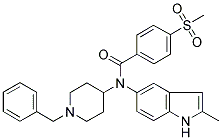 N-(1-BENZYLPIPERIDIN-4-YL)-N-[2-METHYL-1H-INDOL-5-YL]-4-(METHYLSULPHONYL)BENZAMIDE 结构式