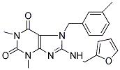 8-[(2-FURYLMETHYL)AMINO]-1,3-DIMETHYL-7-(3-METHYLBENZYL)-3,7-DIHYDRO-1H-PURINE-2,6-DIONE 结构式