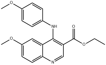 ETHYL 6-METHOXY-4-(4-METHOXYANILINO)-3-QUINOLINECARBOXYLATE 结构式