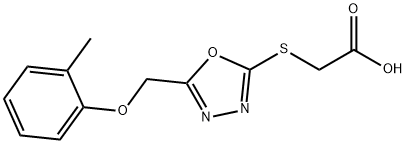 (5-O-TOLYLOXYMETHYL-[1,3,4]OXADIAZOL-2-YL-SULFANYL)-ACETIC ACID 结构式