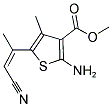 2-AMINO-5-((Z)-2-CYANO-1-METHYL-VINYL)-4-METHYL-THIOPHENE-3-CARBOXYLIC ACID METHYL ESTER 结构式