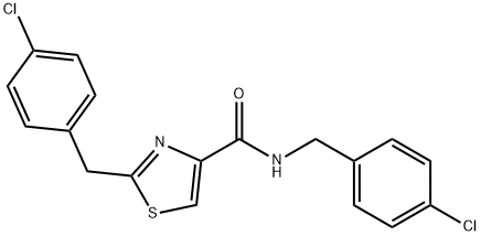 N,2-BIS(4-CHLOROBENZYL)-1,3-THIAZOLE-4-CARBOXAMIDE 结构式