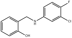 2-[(3-CHLORO-4-FLUORO-PHENYLAMINO)-METHYL]-PHENOL 结构式