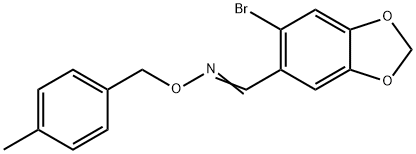 6-BROMO-1,3-BENZODIOXOLE-5-CARBALDEHYDE O-(4-METHYLBENZYL)OXIME 结构式