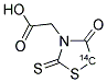 2-THIOXO-4-THIAZOLIDINONE-3-ACETIC ACID [5-14C] 结构式