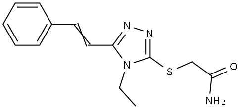 2-((4-Ethyl-5-[(E)-2-phenylethenyl]-4H-1,2,4-triazol-3-yl)sulfanyl)acetamide 结构式