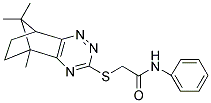 N-PHENYL-2-[(8,11,11-TRIMETHYL-3,4,6-TRIAZATRICYCLO[6.2.1.0~2,7~]UNDECA-2,4,6-TRIEN-5-YL)THIO]ACETAMIDE 结构式