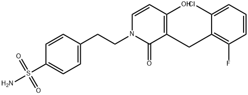 4-(2-[3-(2-CHLORO-6-FLUOROBENZYL)-4-HYDROXY-2-OXO-1(2H)-PYRIDINYL]ETHYL)BENZENESULFONAMIDE 结构式