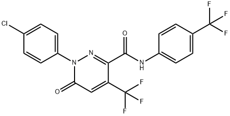 1-(4-CHLOROPHENYL)-6-OXO-4-(TRIFLUOROMETHYL)-N-[4-(TRIFLUOROMETHYL)PHENYL]-1,6-DIHYDRO-3-PYRIDAZINECARBOXAMIDE 结构式