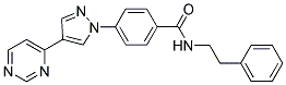 N-(2-PHENYLETHYL)-4-[4-(PYRIMIDIN-4-YL)-1H-PYRAZOL-1-YL]BENZAMIDE 结构式