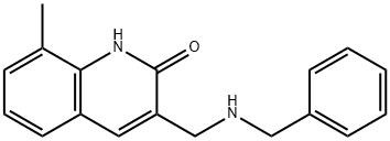 3-(BENZYLAMINO-METHYL)-8-METHYL-1H-QUINOLIN-2-ONE 结构式
