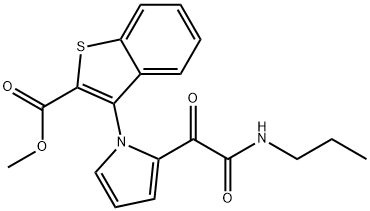 METHYL 3-(2-[2-OXO-2-(PROPYLAMINO)ACETYL]-1H-PYRROL-1-YL)-1-BENZOTHIOPHENE-2-CARBOXYLATE 结构式