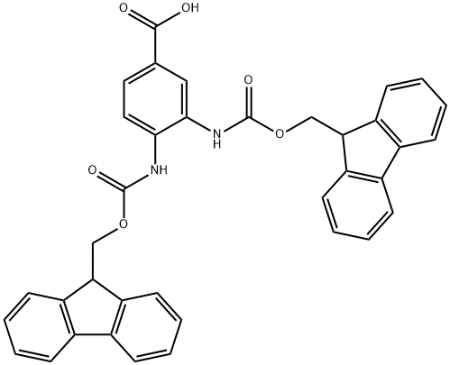 二-FMOC-3,4-二氨基苯甲酸 结构式