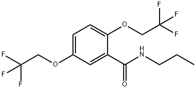 N-PROPYL-2,5-BIS(2,2,2-TRIFLUOROETHOXY)BENZENECARBOXAMIDE 结构式