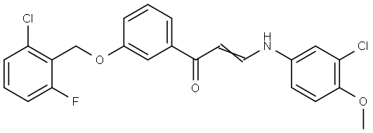 (E)-1-(3-[(2-Chloro-6-fluorobenzyl)oxy]phenyl)-3-(3-chloro-4-methoxyanilino)-2-propen-1-one 结构式