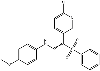 N-[(E)-2-(6-CHLORO-3-PYRIDINYL)-2-(PHENYLSULFONYL)ETHENYL]-4-METHOXYANILINE 结构式