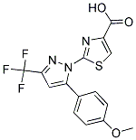 2-[5-(4-METHOXYPHENYL)-3-(TRIFLUOROMETHYL)-1H-PYRAZOL-1-YL]-1,3-THIAZOLE-4-CARBOXYLIC ACID 结构式