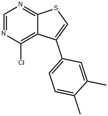 4-氯-5-(3,4-二甲基苯基)噻吩并[2,3-D]嘧啶 结构式