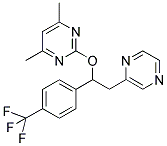 4,6-DIMETHYL-2-[2-(PYRAZIN-2-YL)-1-(4-(TRIFLUOROMETHYL)PHENYL)ETHOXY]PYRIMIDINE 结构式