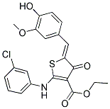 Ethyl (5Z)-2-[(3-chlorophenyl)amino]-5-(4-hydroxy-3-methoxybenzylidene)-4-oxo-4,5-dihydrothiophene-3-carboxylate 结构式