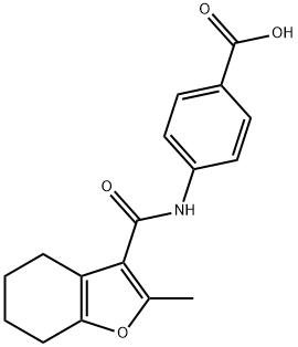 4-[(2-METHYL-4,5,6,7-TETRAHYDRO-BENZOFURAN-3-CARBONYL)-AMINO]-BENZOIC ACID 结构式