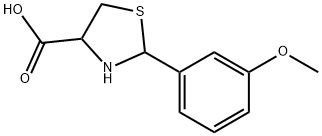 2-(3-METHOXY-PHENYL)-THIAZOLIDINE-4-CARBOXYLIC ACID 结构式