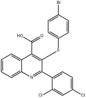 3-[(4-Bromophenyl)sulfanyl]-2-(2,4-dichlorophenyl)-4-quinolinecarboxylic acid 结构式