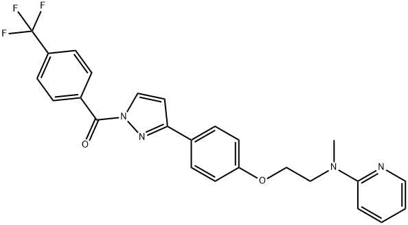 [3-(4-(2-[METHYL(2-PYRIDINYL)AMINO]ETHOXY)PHENYL)-1H-PYRAZOL-1-YL][4-(TRIFLUOROMETHYL)PHENYL]METHANONE 结构式