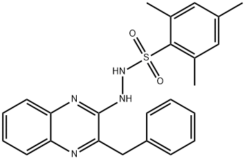 N'-(3-BENZYL-2-QUINOXALINYL)-2,4,6-TRIMETHYLBENZENESULFONOHYDRAZIDE 结构式