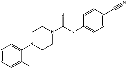 4-(((4-(2-FLUOROPHENYL)PIPERAZINYL)THIOXOMETHYL)AMINO)BENZENECARBONITRILE 结构式