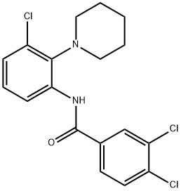 3,4-Dichloro-N-(3-chloro-2-piperidinophenyl)benzenecarboxamide 结构式