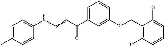 (E)-1-(3-[(2-CHLORO-6-FLUOROBENZYL)OXY]PHENYL)-3-(4-TOLUIDINO)-2-PROPEN-1-ONE 结构式