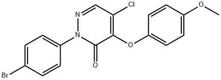 2-(4-BROMOPHENYL)-5-CHLORO-4-(4-METHOXYPHENOXY)-3(2H)-PYRIDAZINONE 结构式