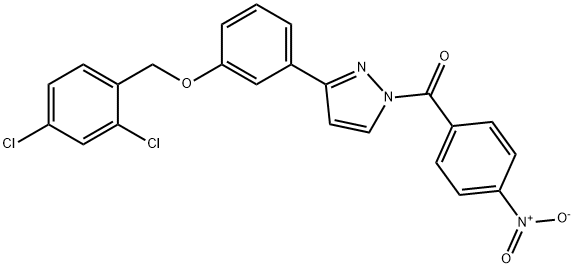 (3-(3-[(2,4-DICHLOROBENZYL)OXY]PHENYL)-1H-PYRAZOL-1-YL)(4-NITROPHENYL)METHANONE 结构式