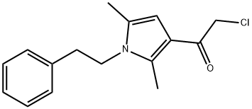 2-氯-1-[2,5-二甲基-1-(2-苯乙基)-1H-吡咯-3-基]乙烷一酮 结构式