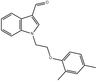 1-[2-(2,4-DIMETHYLPHENOXY)ETHYL]-1H-INDOLE-3-CARBALDEHYDE 结构式