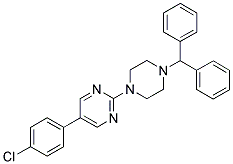 5-(4-CHLOROPHENYL)-2-[4-(DIPHENYLMETHYL)PIPERAZIN-1-YL]PYRIMIDINE 结构式