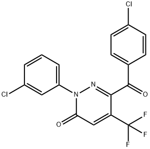 6-(4-CHLOROBENZOYL)-2-(3-CHLOROPHENYL)-5-(TRIFLUOROMETHYL)-3(2H)-PYRIDAZINONE 结构式