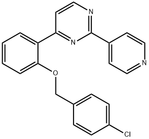 4-(2-[(4-CHLOROBENZYL)OXY]PHENYL)-2-(4-PYRIDINYL)PYRIMIDINE 结构式