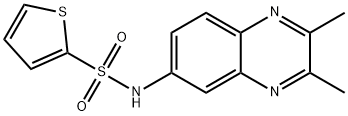 N-(2,3-二甲基喹喔啉-6-基)噻吩-2-磺酰胺 结构式