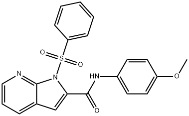 N-(4-METHOXYPHENYL)-1-(PHENYLSULFONYL)-1H-PYRROLO[2,3-B]PYRIDINE-2-CARBOXAMIDE 结构式