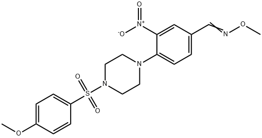 4-(4-[(4-METHOXYPHENYL)SULFONYL]PIPERAZINO)-3-NITROBENZENECARBALDEHYDE O-METHYLOXIME 结构式