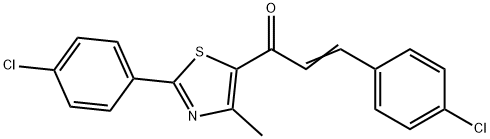 (E)-3-(4-CHLOROPHENYL)-1-[2-(4-CHLOROPHENYL)-4-METHYL-1,3-THIAZOL-5-YL]-2-PROPEN-1-ONE 结构式