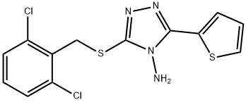 3-[(2,6-DICHLOROBENZYL)SULFANYL]-5-(2-THIENYL)-4H-1,2,4-TRIAZOL-4-AMINE 结构式