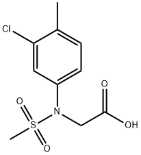 N-(3-氯-4-甲基苯基)-N-(甲基磺酰基)甘氨酸 结构式