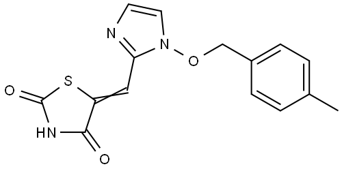 5-((E)-(1-[(4-Methylbenzyl)oxy]-1H-imidazol-2-yl)methylidene)-1,3-thiazolane-2,4-dione 结构式