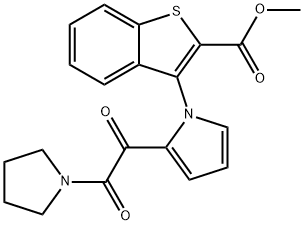 METHYL 3-(2-[2-OXO-2-(1-PYRROLIDINYL)ACETYL]-1H-PYRROL-1-YL)-1-BENZOTHIOPHENE-2-CARBOXYLATE 结构式